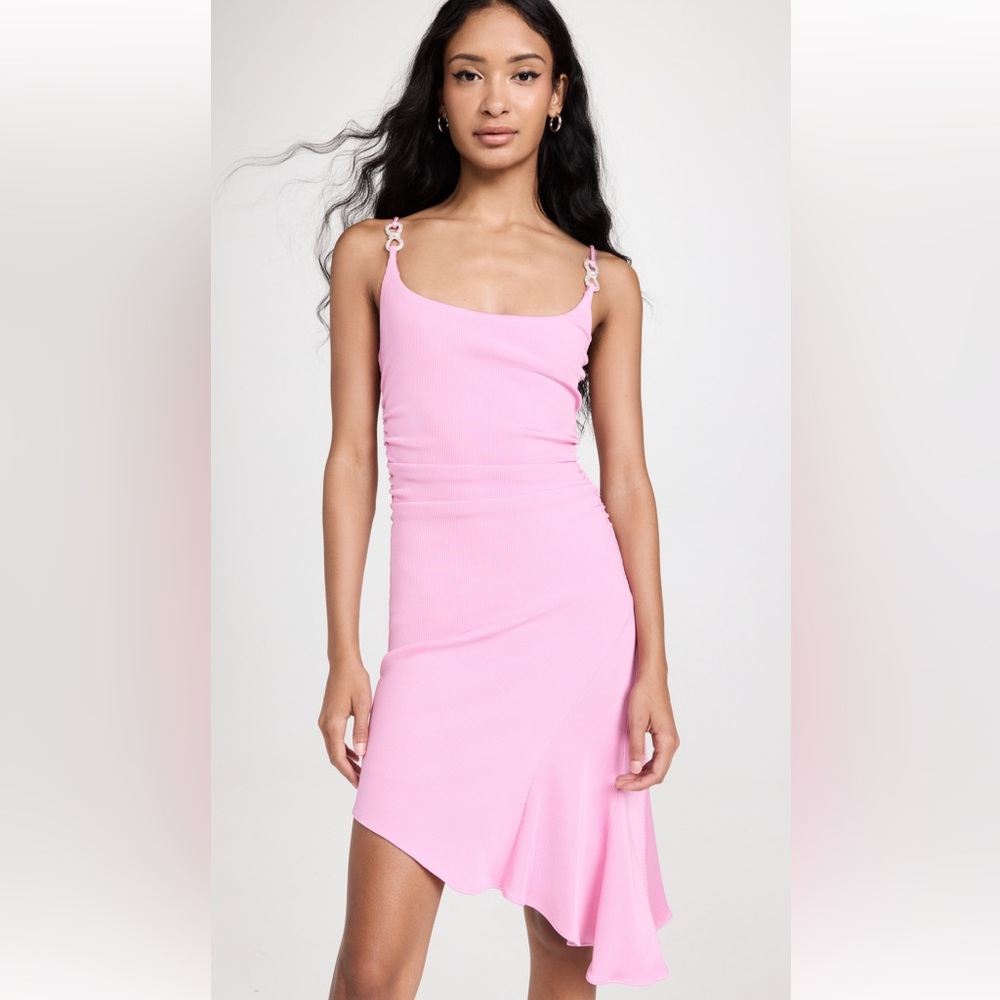 MACH & MACH pink crystal bow mini dress size 38 Italian